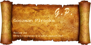 Goszman Piroska névjegykártya